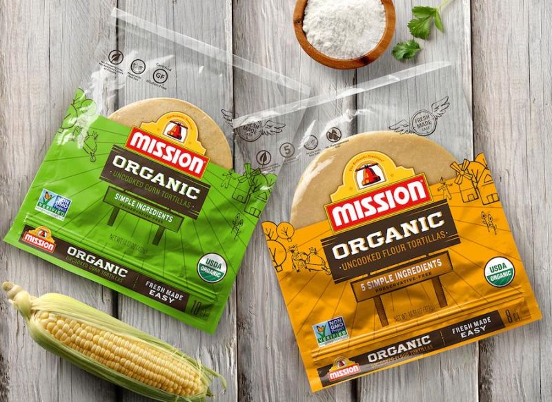 Organic tortillas get colorful packaging illustrations 
